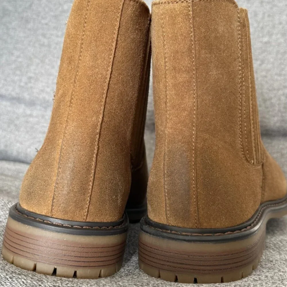 Cliffs by White Mountain Men's Brown Bens Waffle Elastic Chelsea Boots 9 M NWOB